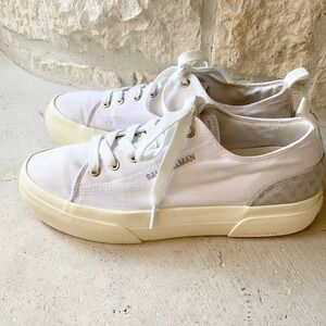 Sam Edelman‎ Sonia Womens  White Canvas Low Top Sneakers Shoes Size 9.5